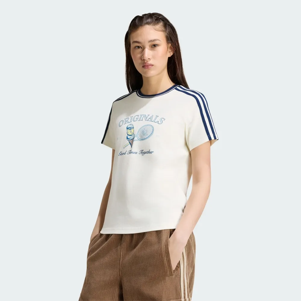 【adidas 愛迪達】運動 休閒 短袖 T恤 女上衣 SPORTS TEE SS W(KX6887)