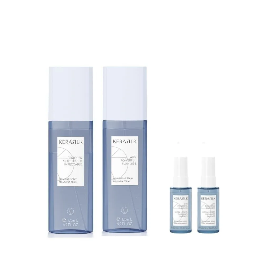 【KERASILK】水感蓬鬆髮霧組☆水誘晶漾125ml+輕盈蓬蓬125ml(補水保濕/髮根蓬鬆/免沖髮妝水/送禮)