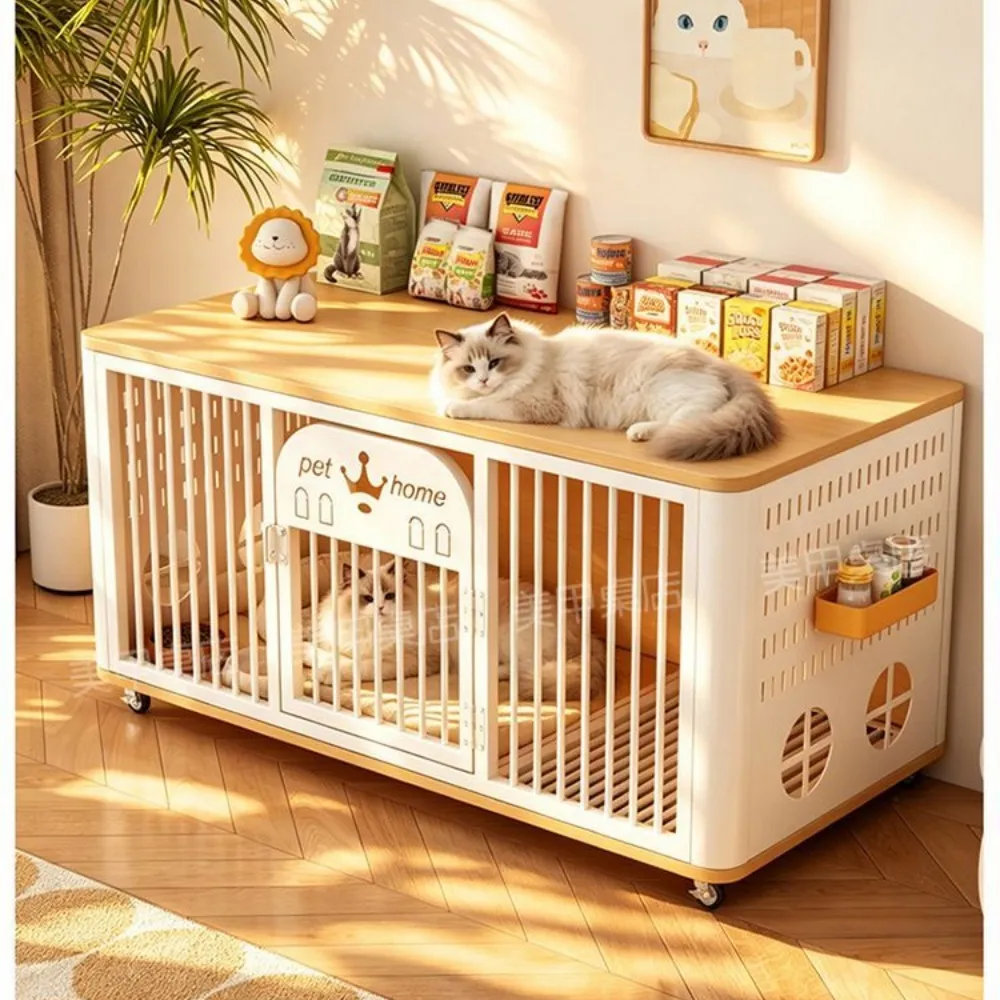 【匠俱】多功能家具型寵物籠/狗屋桌120*60*60cm(自帶抽拉托盤/萬向輪/安全圓弧桌角/頂部可置物/多色可選)