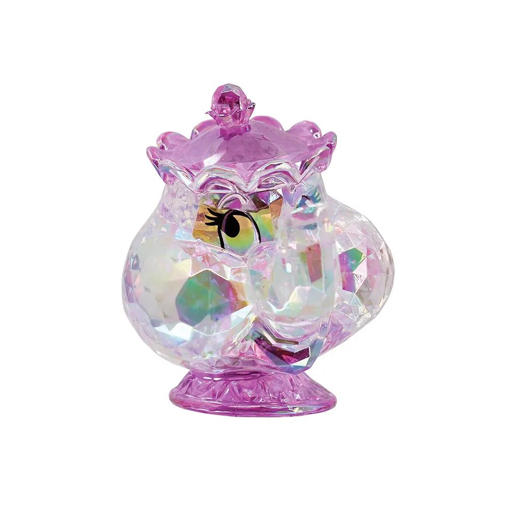 【Enesco】精品家飾 Disney 迪士尼 美女與野獸 茶壺太太透明塑像居家擺飾