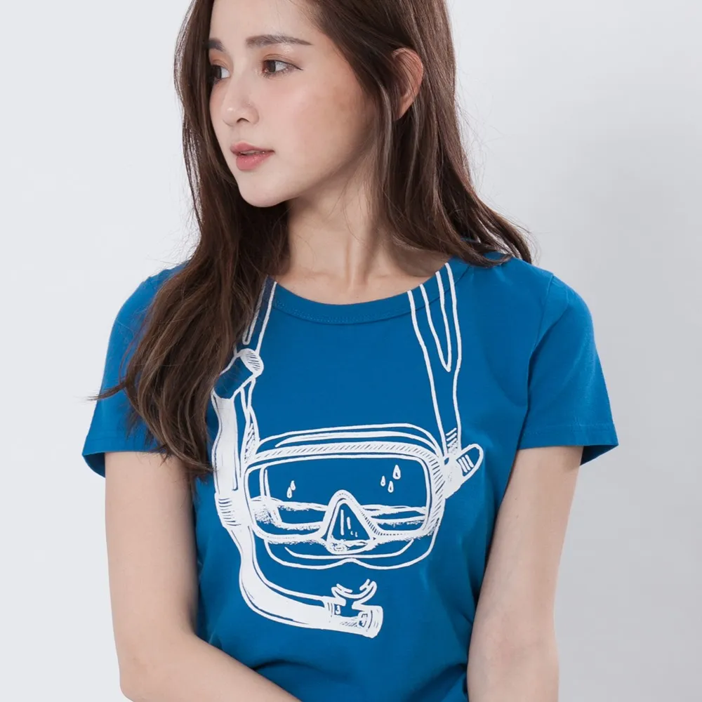 【so that’s me 好我】潛水鏡短袖蜜桃棉女Tee(合身版型蜜桃棉舒適手感)