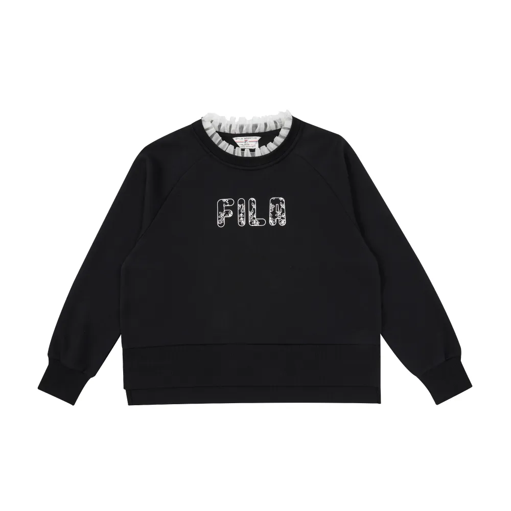 【FILA】女長袖圓領T恤-黑色 5TEA-5452-BK