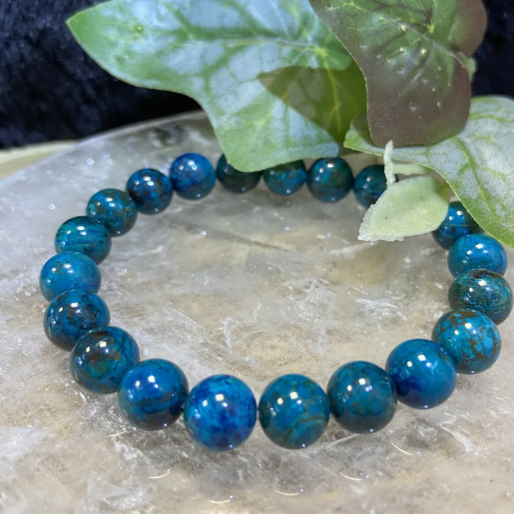 【Cozy 世界水晶原礦與茶】精品南非鳳凰松高藍 10mm+ 32-1(增加自信 提升溝通能力與說服力)