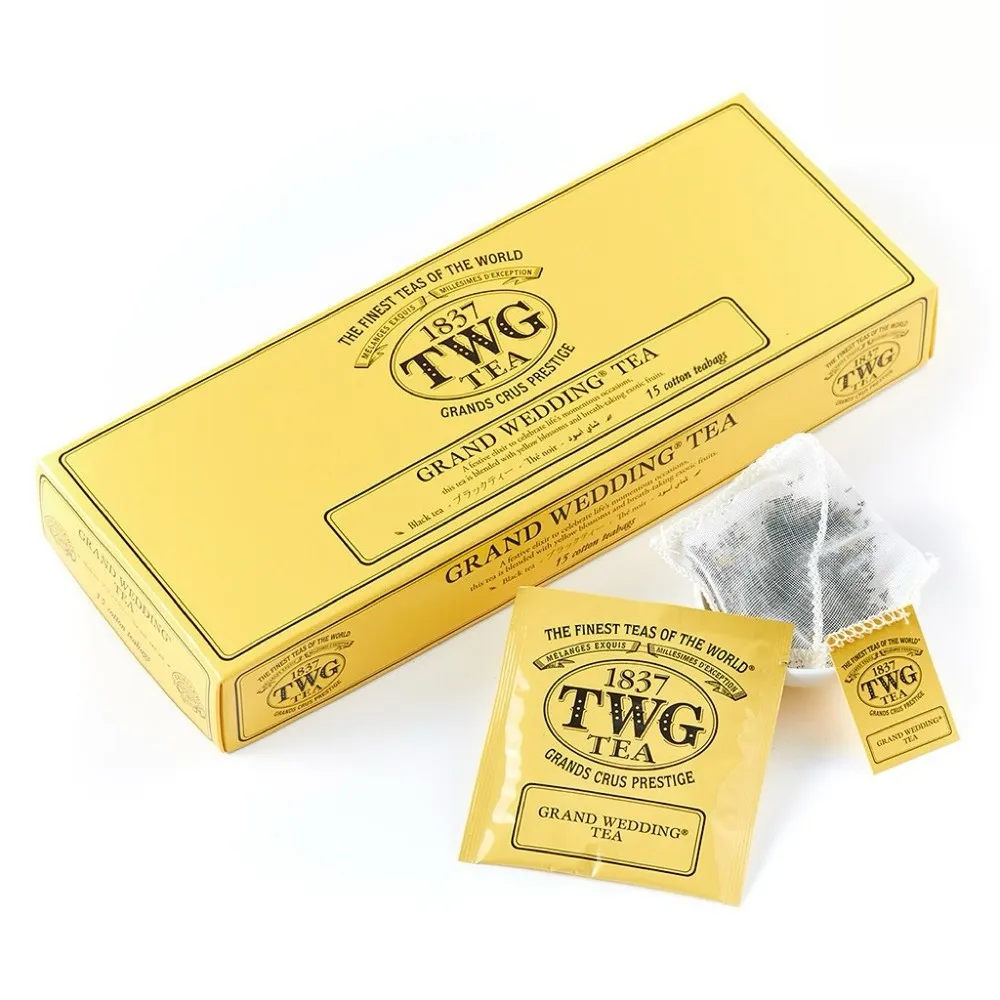 【TWG Tea】手工純棉茶包 皇家婚禮茶 15包/盒(Grand Wedding Tea;紅茶)