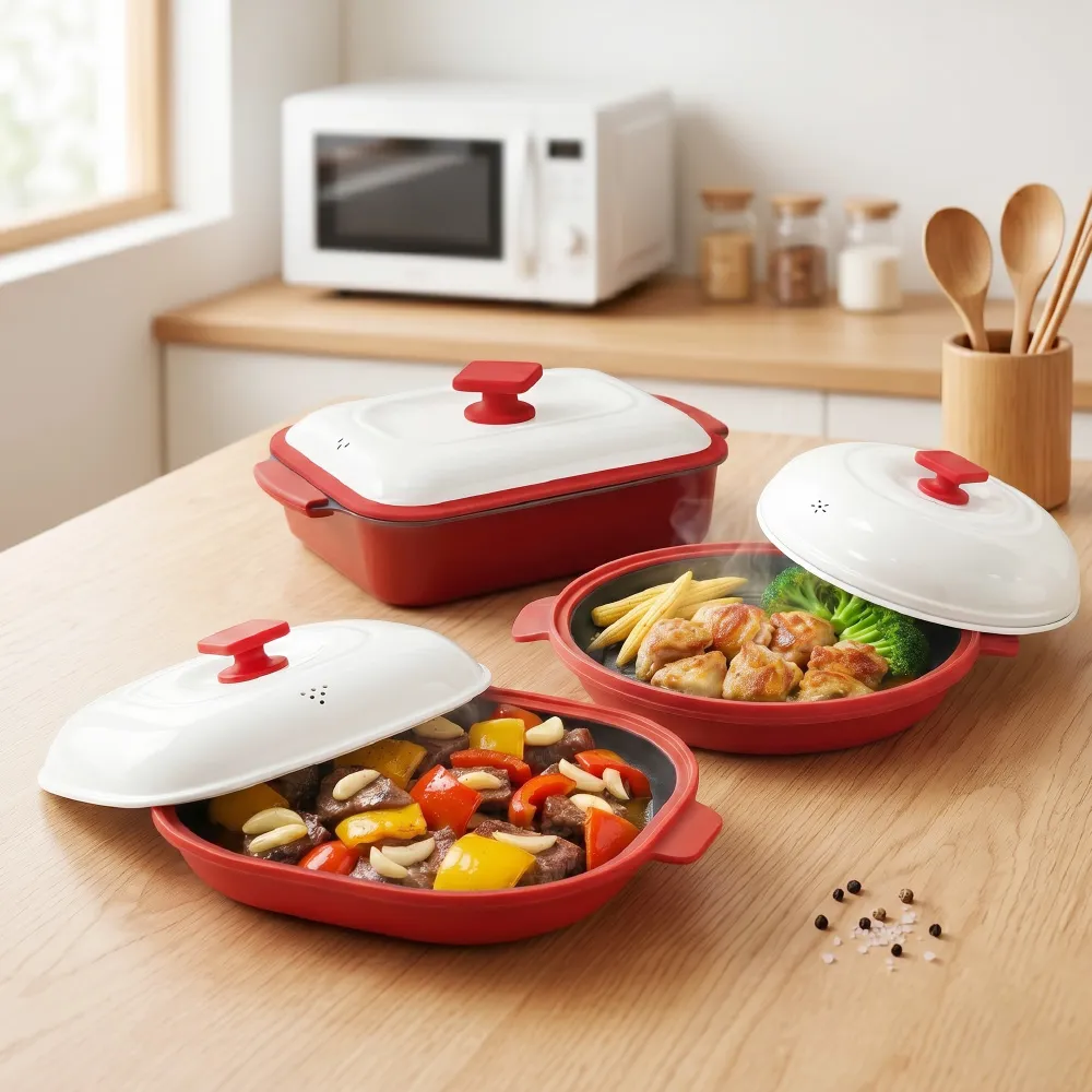 【ONE HOUSE】韓匠微波專用快速料理鍋2件組/日式加大（微波盒 萬用微波盒 多功能炊具 微波爐專用）