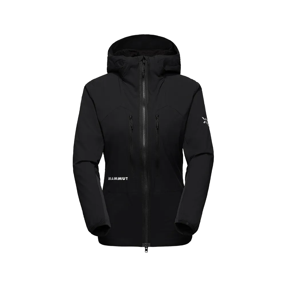 【Mammut 長毛象】Eiger Nordwand IN FlexAir Hooded 極限艾格防潑透氣保暖連帽外套 黑色 女款 #1013-04020