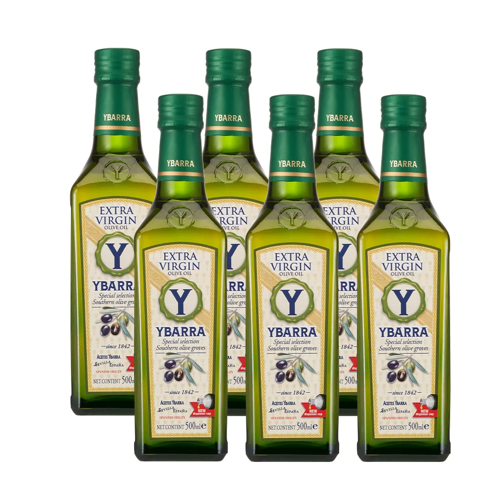 【YBARRA】益百萊 100%特級冷壓初榨橄欖油500mlx6入 ( 生飲入門款0.26%酸價/玻璃瓶裝/雙11限定)
