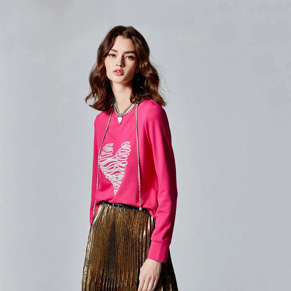 【iROO】髮夾彎愛心衛衣