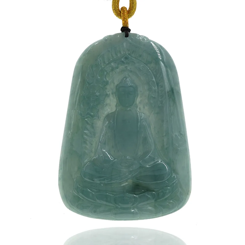 【喜緣玉品】阿彌陀佛 天然翡翠A貨 湖水綠 玉珮-僅此一品(開運風水)(直)