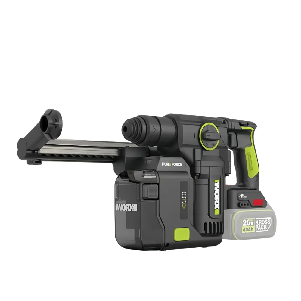 【WORX 威克士】20V 無刷電鎚 集塵式電鎚 集塵鎚鑽 (2.5焦耳)  中型鎚 三用槌鑽 鎚鑽 錘鑽 WU385.9+WA1603