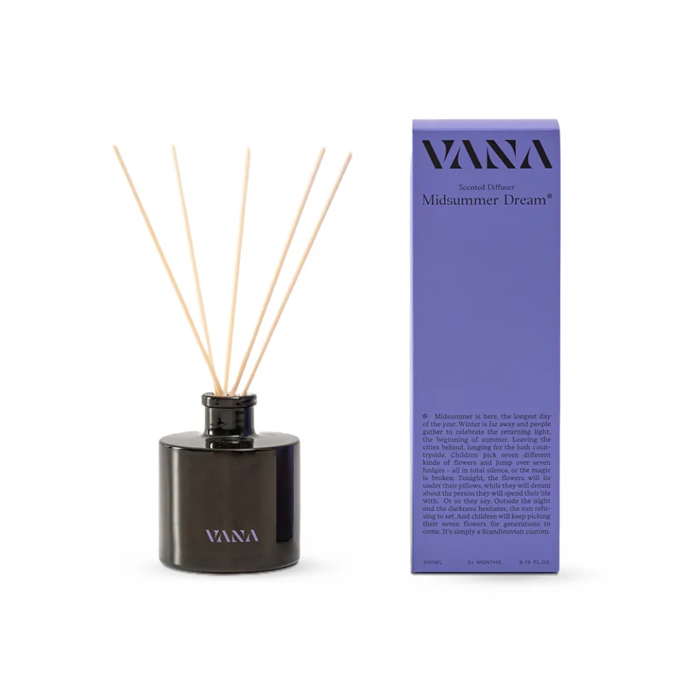 【VANA】瑞典純淨擴香瓶200ML – 仲夏之夢｜溫柔花果調｜無酒精安心使用｜療癒居家香氛｜瑞典直送