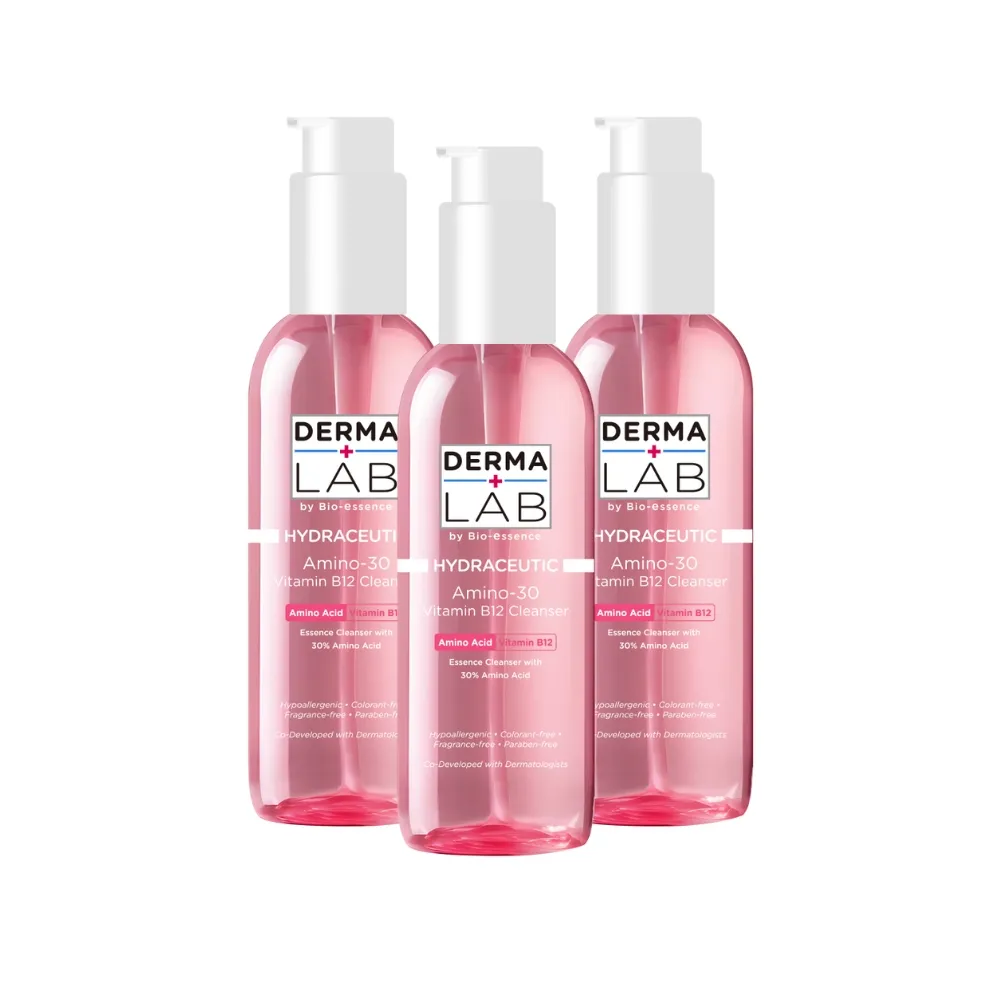 【DermaLab 德美醫研】洗臉 維他命B12胺基酸水感潔顏露130ml(3入組)