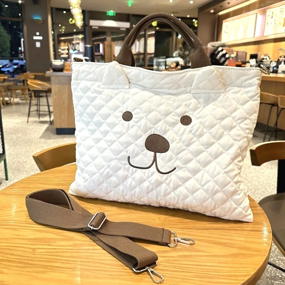 【LEESA】雙11 多功能\大容量包包\刺繡\媽媽包\小熊包\單肩包\側背包\韓國包包\手提包\外出包\ 