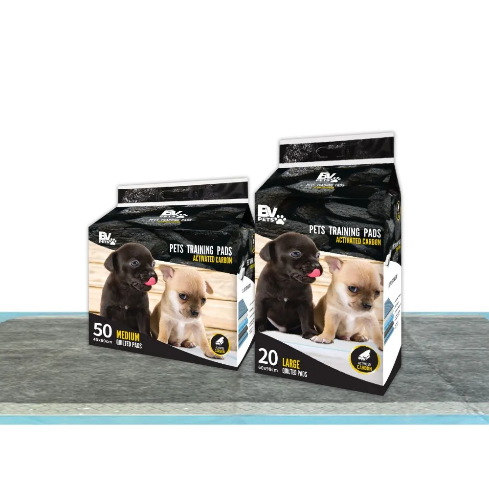 【美國BV Pets】強力吸水除臭 竹炭寵物尿布墊-4包(寵物尿墊/尿布/尿片/犬貓適用)