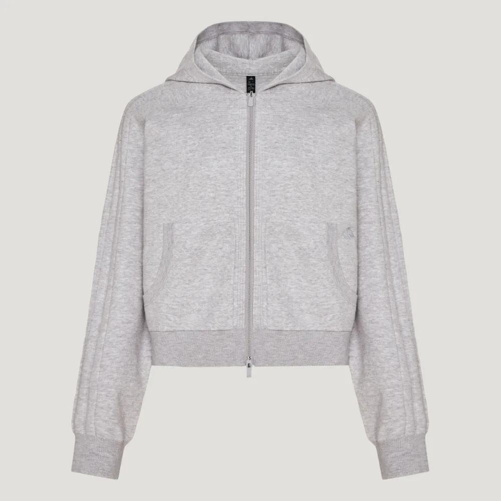 【adidas 愛迪達】外套 女 運動連帽外套 亞規 SFL FF KN JKT灰KX0211