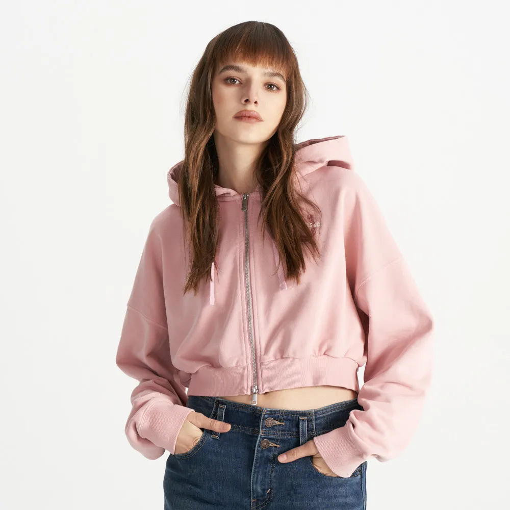 【LEVIS】女款 短版外套 胸口印花  舒適外套  熱賣單品 0016L-0002