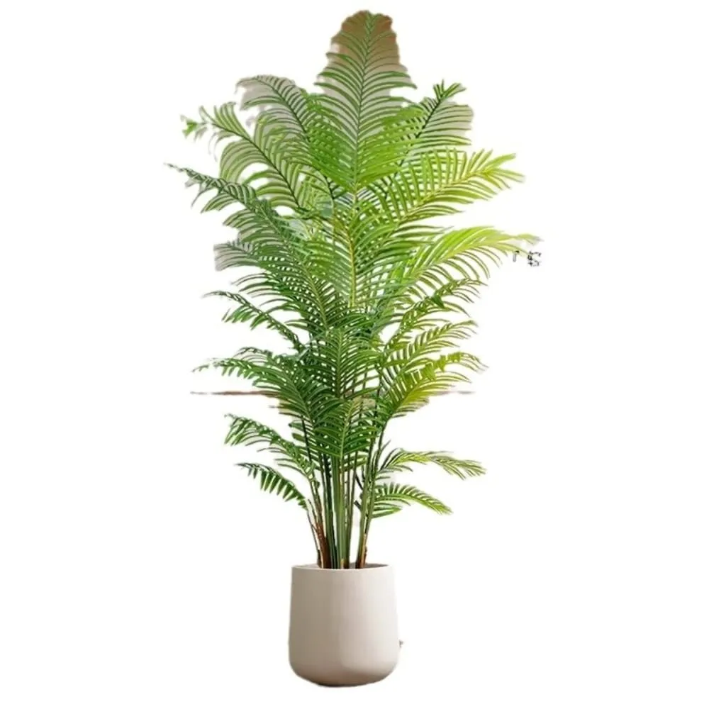 窩G 散尾葵仿真綠植 120cm 輕奢假花樹仿生植物 室內大型裝飾客廳盆栽落地擺件