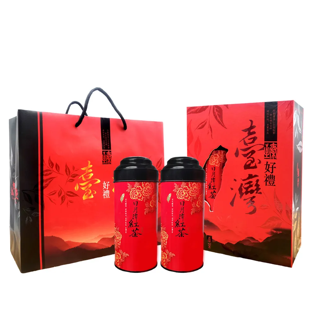 【新造茗茶】日月潭紅玉紅茶臻寶禮盒100gx2罐(台茶18號;魚池紅茶)(中秋禮盒)