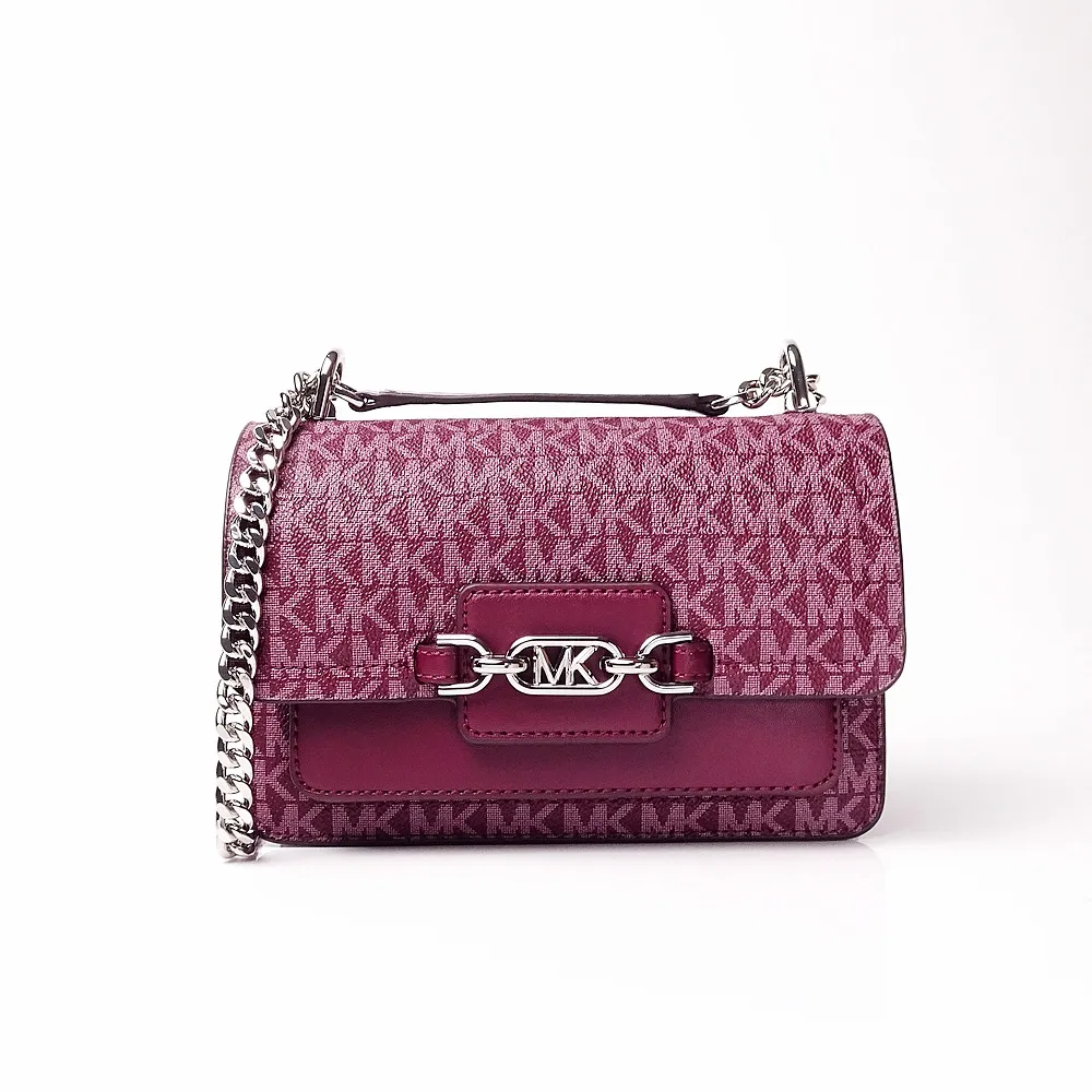 【Michael Kors】MICHAEL KORS Heather 超小號徽標斜挎包-老花紅-32S2S7HC0V美國原廠專櫃公司貨