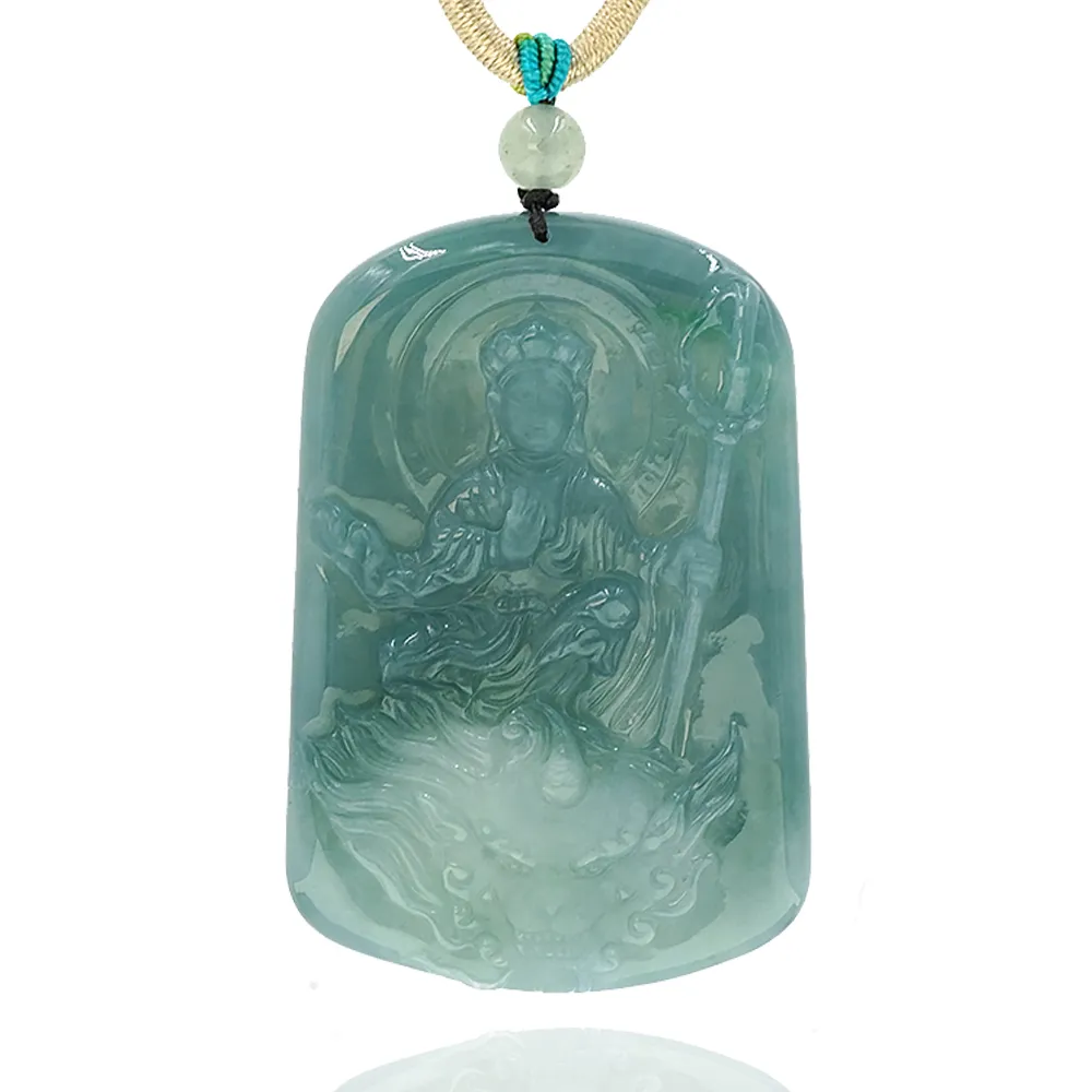 【喜緣玉品】地藏 天然翡翠A貨 地藏菩薩諦聽 俏色 玉珮(開運風水)